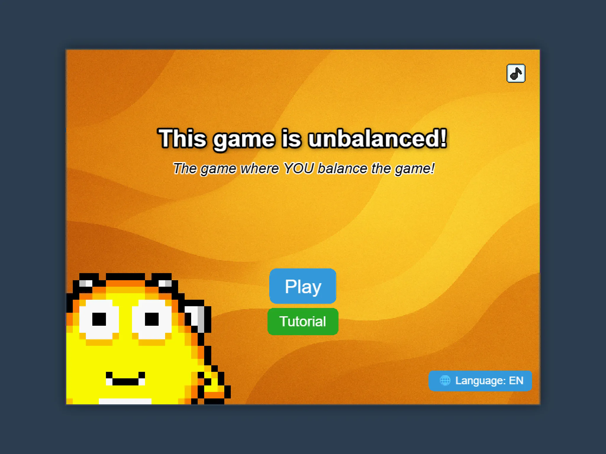 The English home screen of This Game Is Unbalanced!.